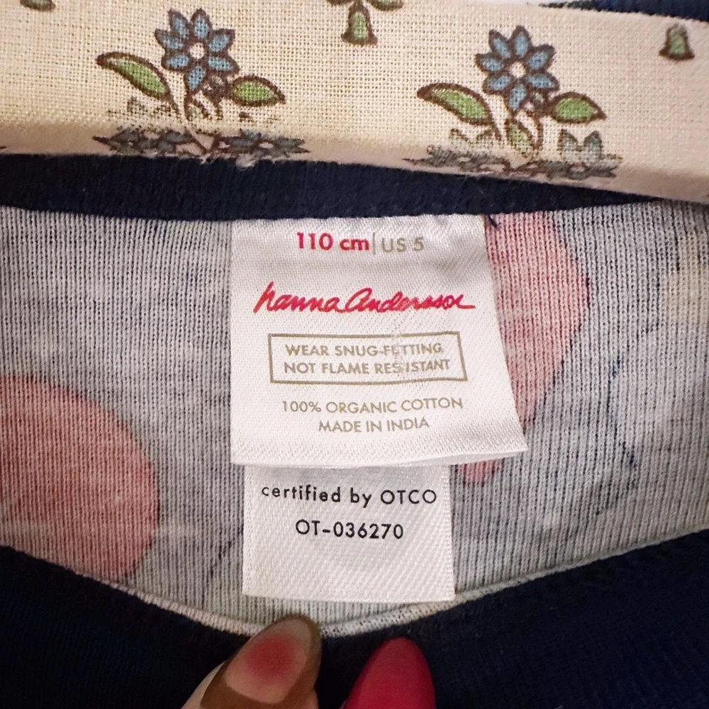 Hanna Andersson Holiday HannaJams Pajama Shiny Bright Ornaments Long Sleeve Top